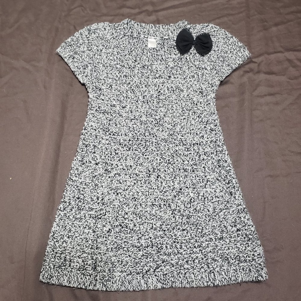 Knit Sweater Dress Cherokee Black Bow Made With Acrylic Size 3T
